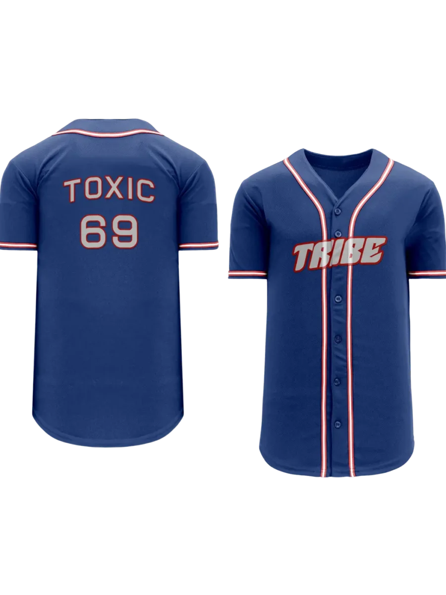 TOXICOTRIBE custom Baseball Jersey in Navy