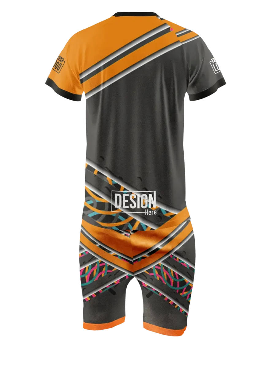Custom Football Jersey — Charcoal & Orange