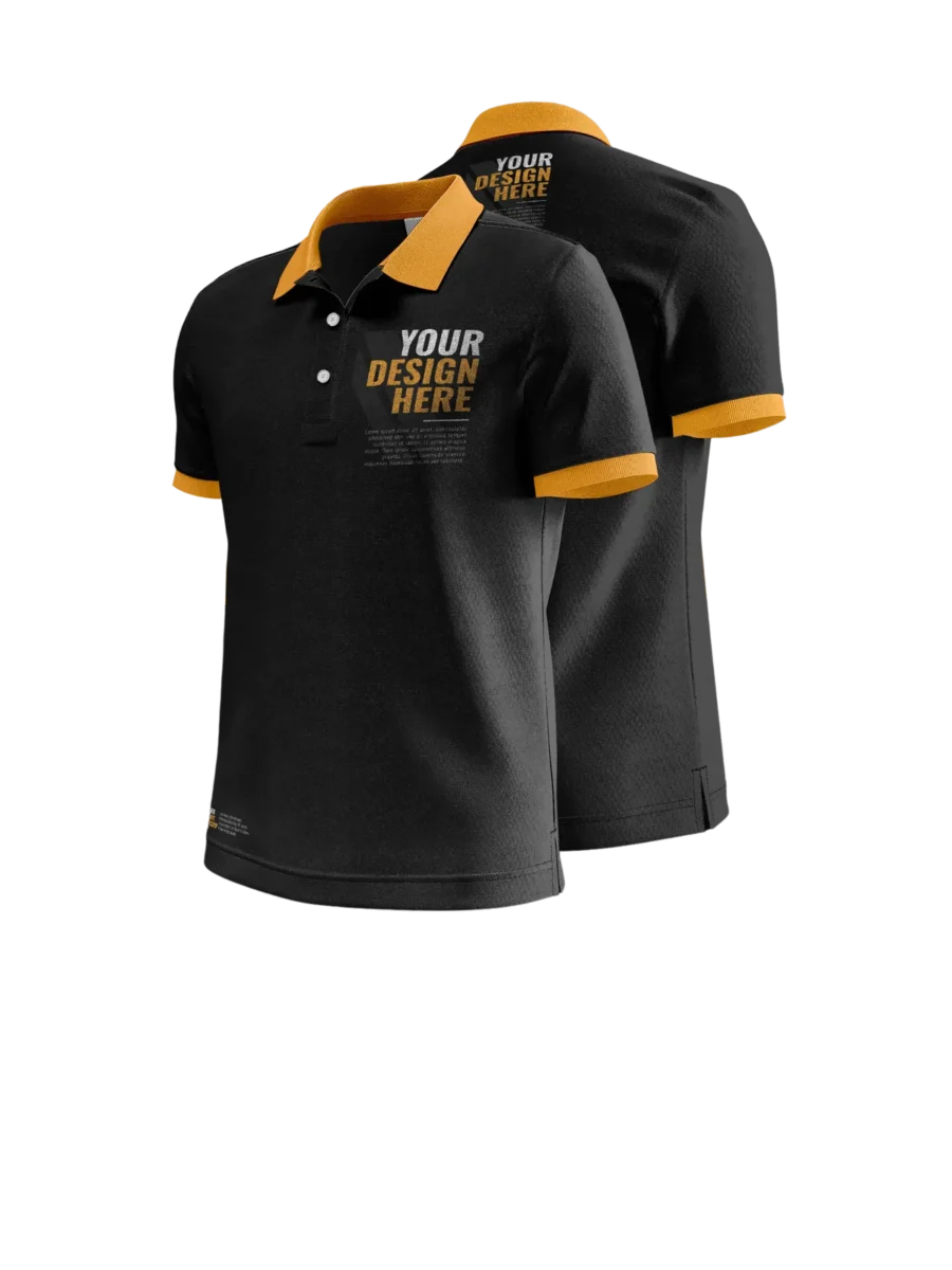 TOXICOTRIBE custom Polo Shirt in Black & Orange