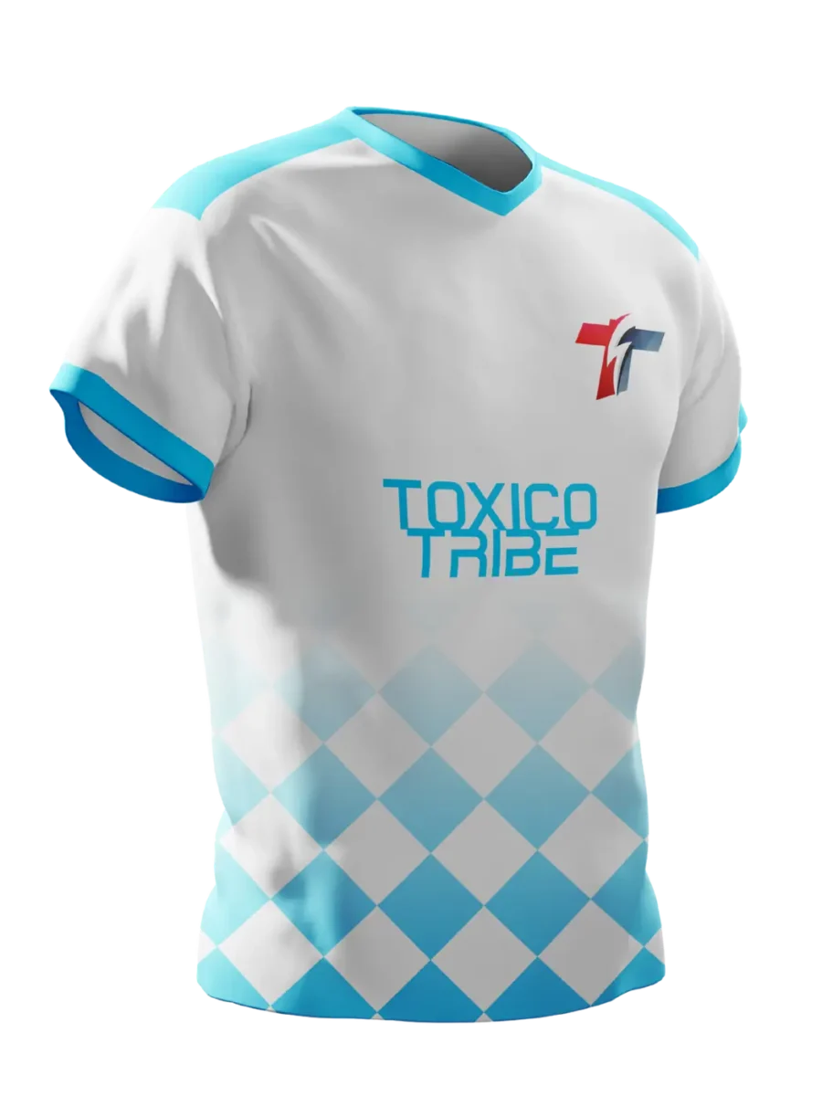 TOXICOTRIBE custom Sports Jersey in Silver & Grey