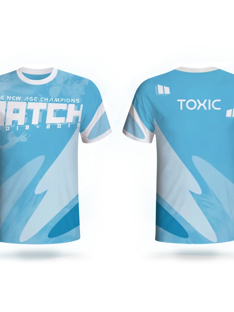TOXICOTRIBE custom Sports Jersey in Sky Blue & Silver