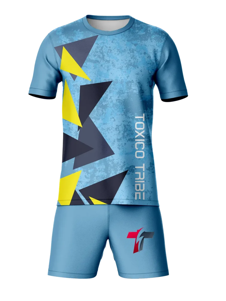 TOXICOTRIBE custom Sports Jersey in Sky Blue & Teal