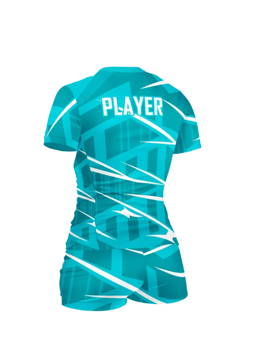 TOXICOTRIBE Women’s custom Sports Jersey in Teal & Blue